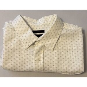 14th & Union Slim Fit‎ Linen Short Sleeve Button Up Shirt Men's L Preppy Beach